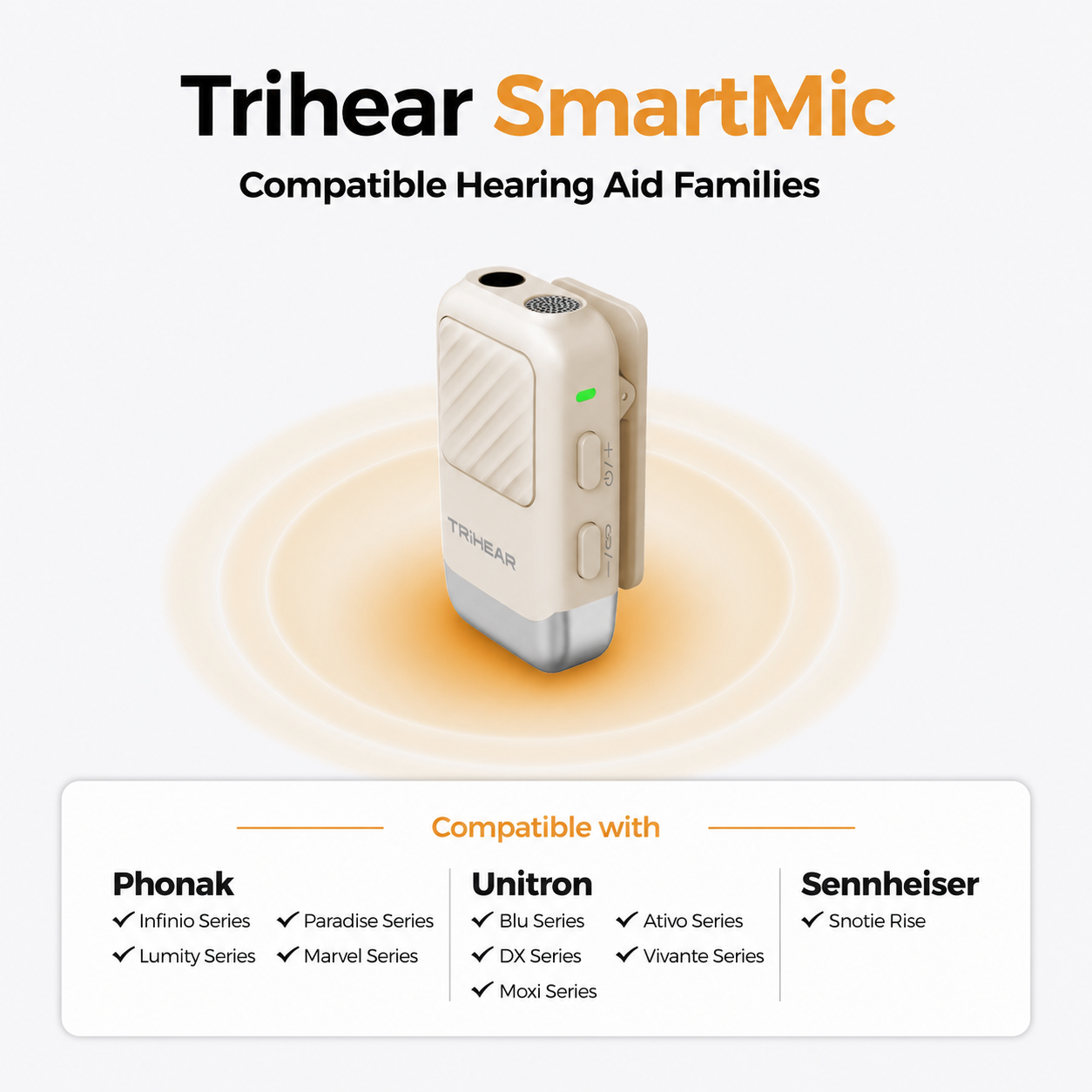 Smartmic compatible phonak unitron and sennheiser hearing aids